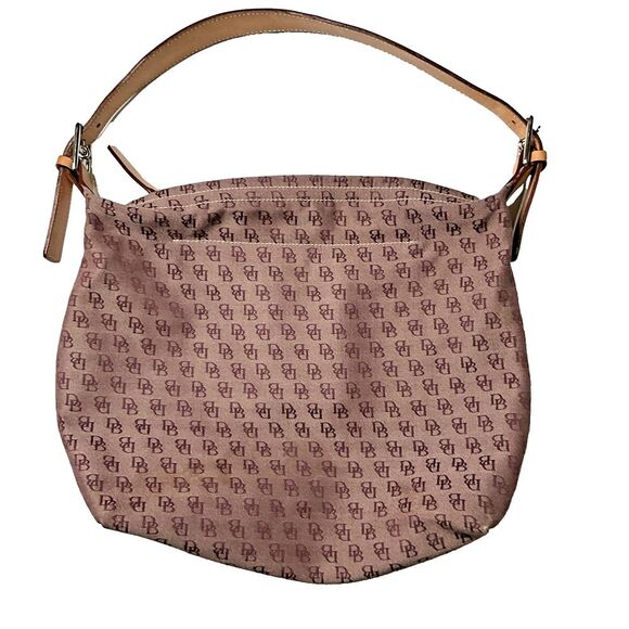 Dooney & Bourke Handbags - Dooney & Bourke Shoulder Bag Hobo Purse Signature Logo Canvas DB Leather Satchel